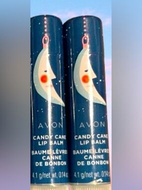 🎄 2- CANDY CANE LIP BALMS Avon Xmas Exclusive Stocking Stuffers Gifts Dry Lips